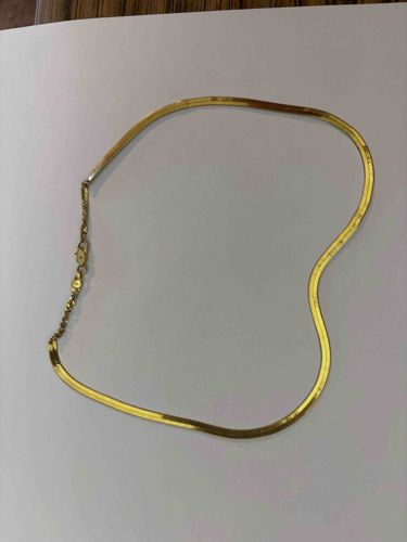 Gold Herringbone Link Necklace