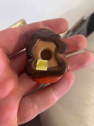 Small Ceramic/Terracotta Figurine with Textured Brown Top