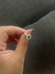 Emerald and Diamond Cluster Ring