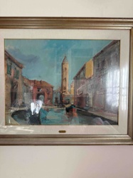 Venetian Canal Scene Painting by Piccoli Renzo