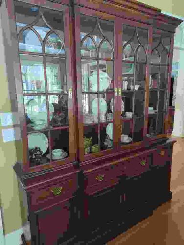 Statton Furniture Cherry Breakfront China Cabinet