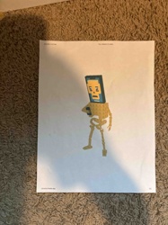 Lego-Style Pixel Art Print of a Humanoid Figure