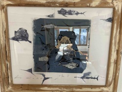 Framed Mixed-Media Fish Art Print