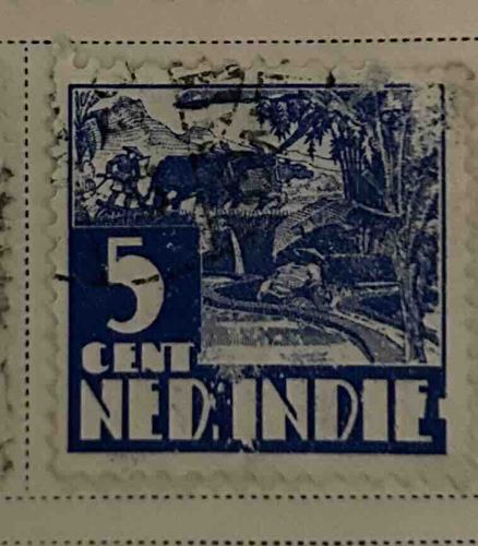 5 Cent Ned. Indie Postage Stamp (Rural Scene)
