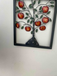 Metal Apple Tree Wall Art in Frame