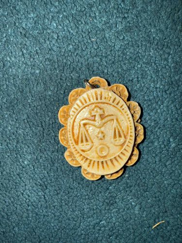 Carved Bone or Resin Libra Zodiac Charm/Pendant