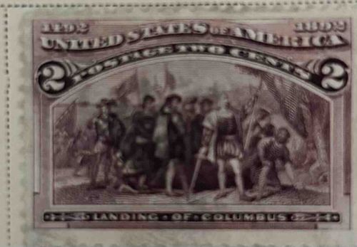 1892 United States 2-Cent 'Landing of Columbus' Columbian Exposition Postage Stamp