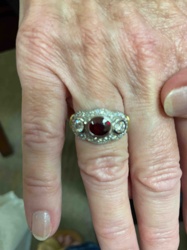 Three-Stone Ruby and Diamond Ring