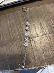 Rhinestone Flower Toggle Bracelet