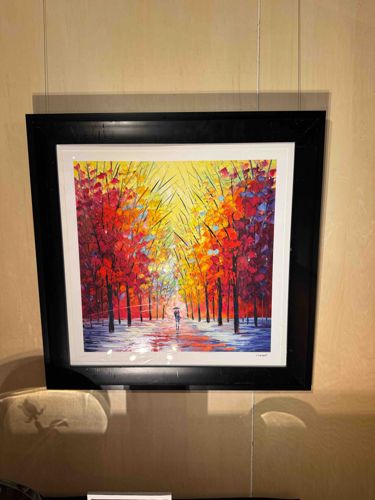 Vibrant Autumnal Path" Framed Print