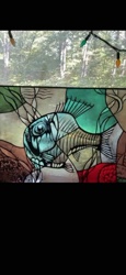 Fish Motif Stained Glass Panel
