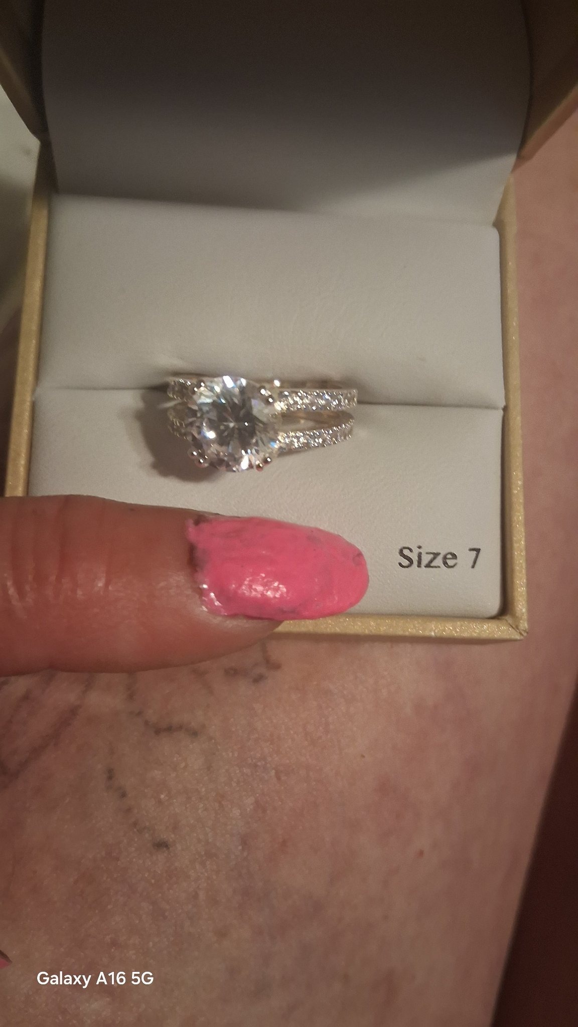 Submitted photo of Solitaire-Style Ring set with Clear Stones
