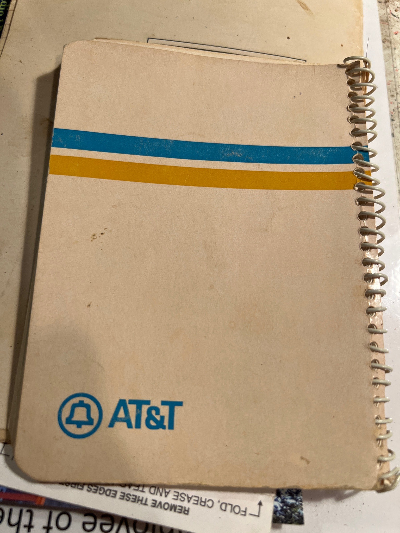 Submitted photo of AT&T spiral-bound notebook (not authenticated)