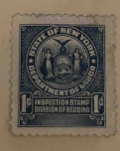 New York State Department of Labor Bedding Inspection Stamp