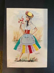 Mixed Media "Isabel" Folk Dress Souvenir Art from Lanzarote (Canarias)