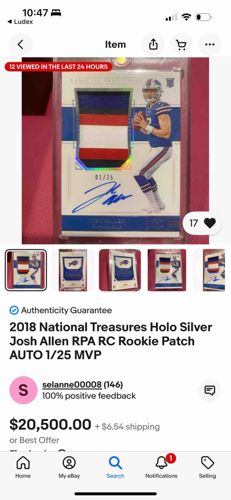 2018 National Treasures Josh Allen RPA RC