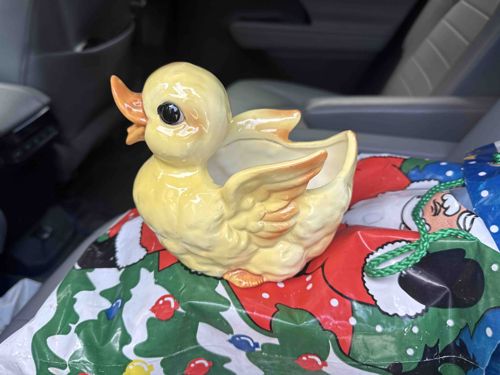 Vintage Ceramic Baby Chick Planter or Candy Dish