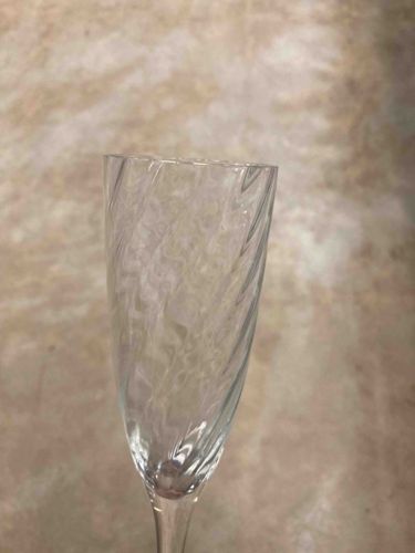 Spiral Optic Crystal Champagne Flute