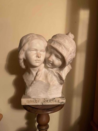 Italian Carved Marble Sculpture 'Dolci Parole'