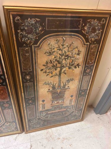 Framed Italian Pietra Dura Style Mosaic Panel