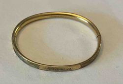 Vintage Engraved Christening Bangle Bracelet