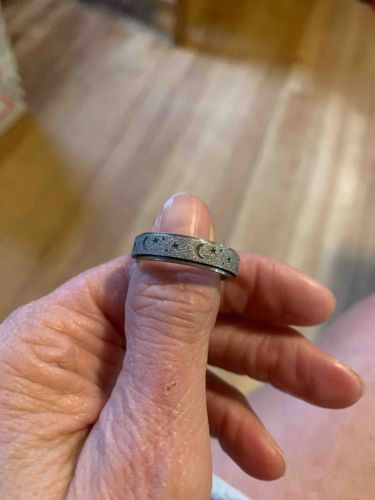 Celestial Moon and Stars Spinner Ring
