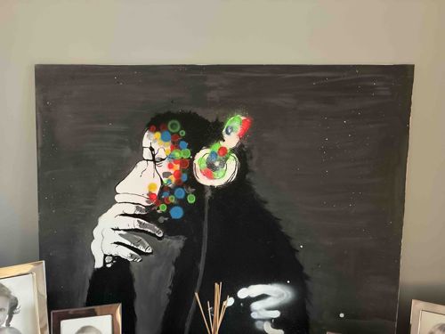 Chimpanzee DJ Canvas Painting