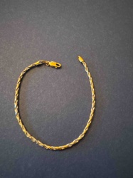 14K Gold 7-inch Twisted Rope Chain Bracelet
