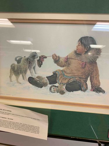 Girl with Puppies Print by Dorothy Francis
