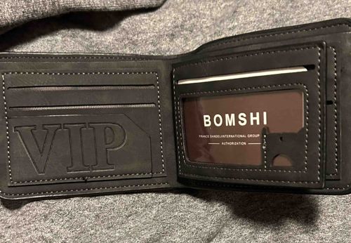 BOMSHI Men's Bi-fold Wallet with VIP and ID Window