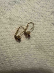 10K Gold Italian Garnet Leverback Earrings