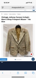 Vintage Johnny Carson Irving's Men's Shop Freeport Blazer