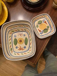 Set of Four Mexican Talavera Nesting Trays