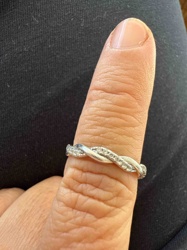 Diamond or Cubic Zirconia Pave Twist Ring