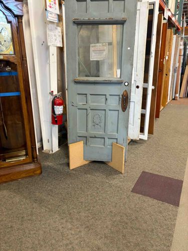 Vintage Paneled Entry Door with Glazed Top