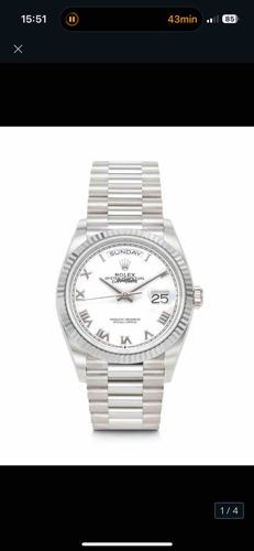 Rolex Day-Date 40 White Gold with White Roman Dial