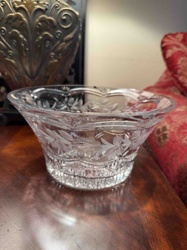 Cut and Etched Glass Bowl