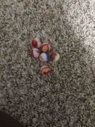 Collection of Six Vintage Akro Agate Slag Marbles