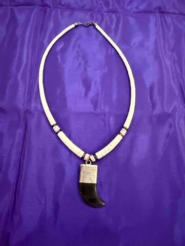 Puka Shell and Horn Pendant Necklace