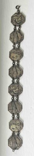 Greek Figural and Octagonal Link Bracelet