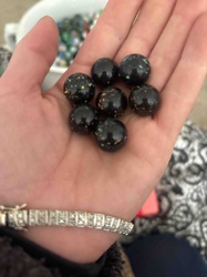 Black Spatter Glass Marbles