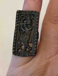 Antiqued Metal Openwork Figure Ring
