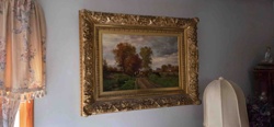 Landscape Painting with Golden Frame