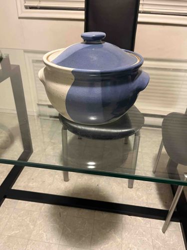 Two-Tone Ceramic Lidded Casserole Dish