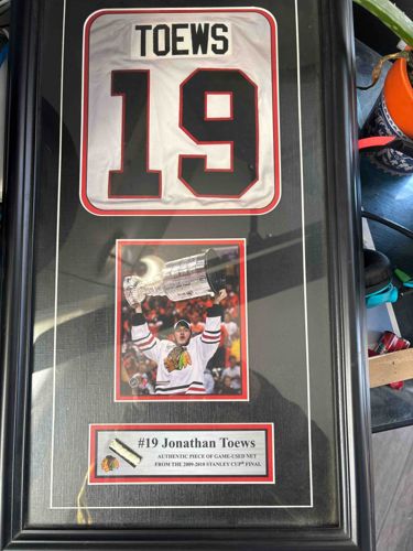 Jonathan Toews Framed Commemorative Display with Game-Used Net