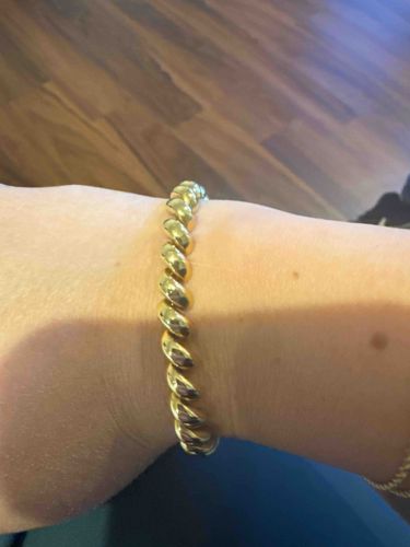 14 Karat Solid Gold Twisted Link Bracelet