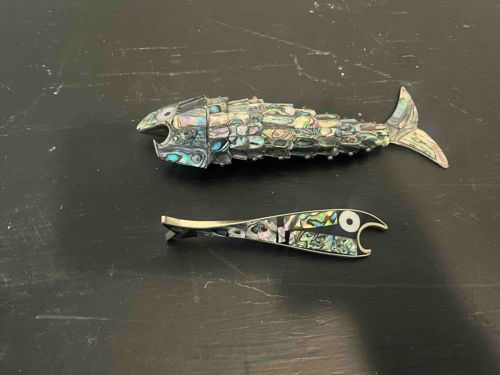 Abalone Inlaid Fish-Themed Bottle Opener Set