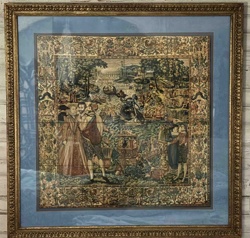 Framed Tapestry Print of a Renaissance Scene