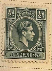 Jamaica 1 1/2d Stamp featuring King George VI