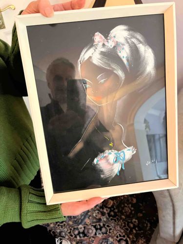 Framed 'Vaughn' Fashion Illustration/Sketch